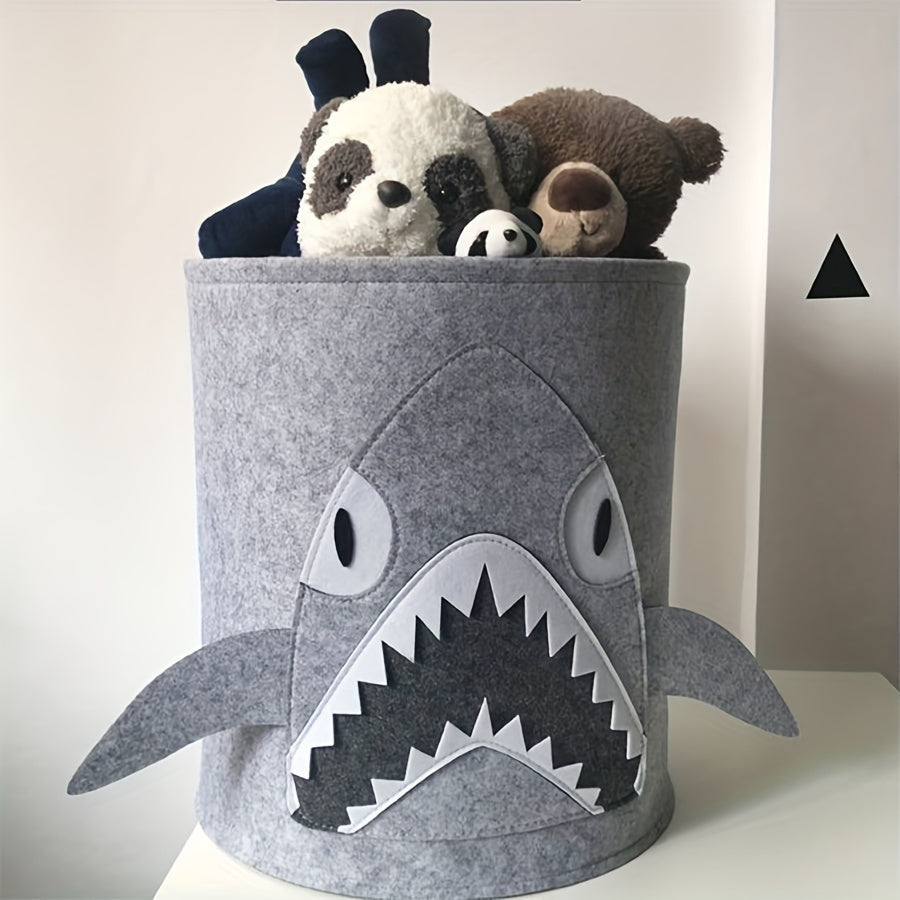 Round Bucket Design Cartoon Animal Laundry Hamper - Cute and Convenient Storage Solution for Kids' Toys, Nursery Clothes, and Laundry - Large, Foldable, and Adorable