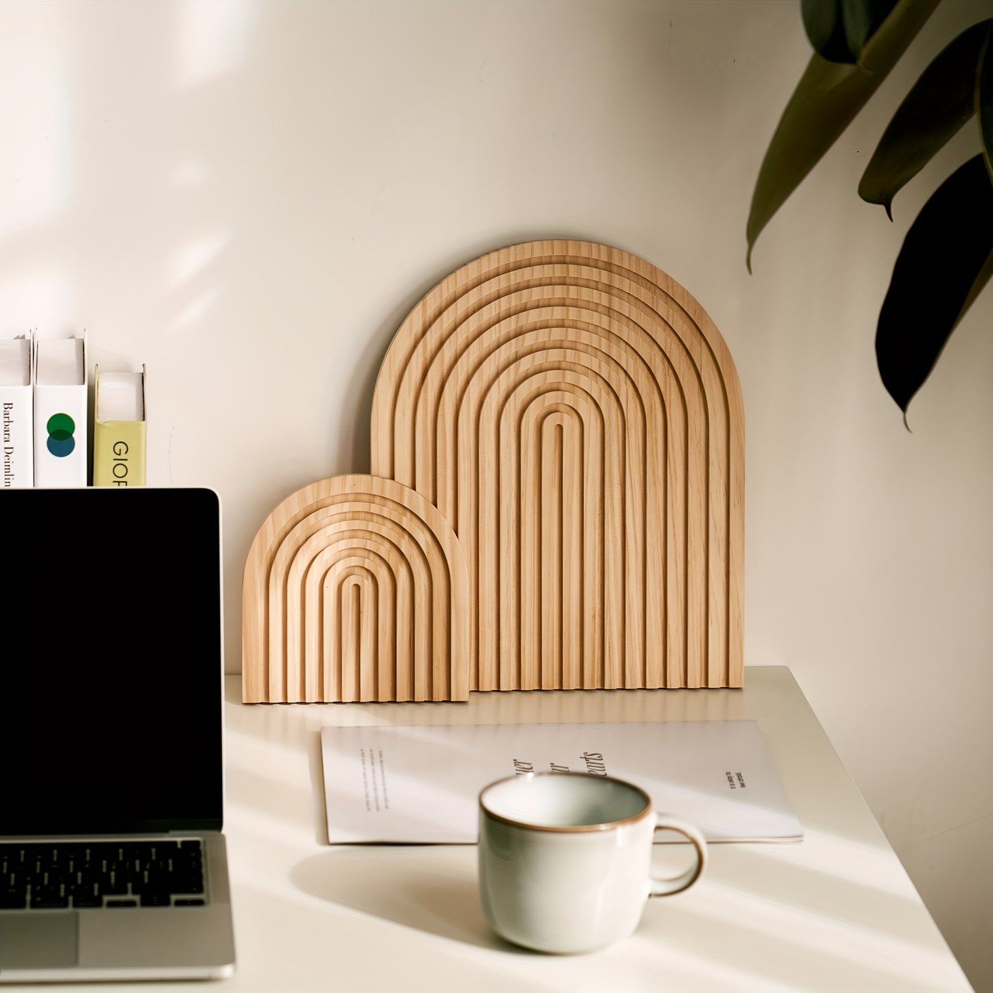 Bohemian wooden wall shelf and vanity table ornament set, perfect for any room in your home.