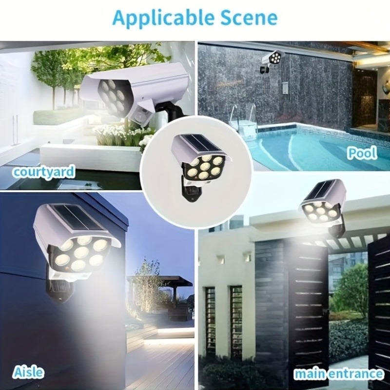 1pc KEWEN Solar Motion Sensor Street Light with Fake Camera, Solar Powered for Doorway, Corridor, Garden.