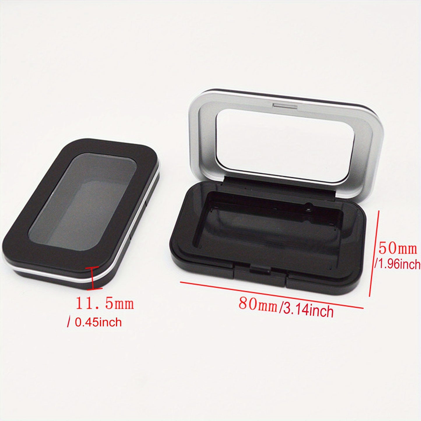 Durable stainless steel magnetic sewing needle case for pins, buttons, and crafts - portable black storage box for embroidery accessories.