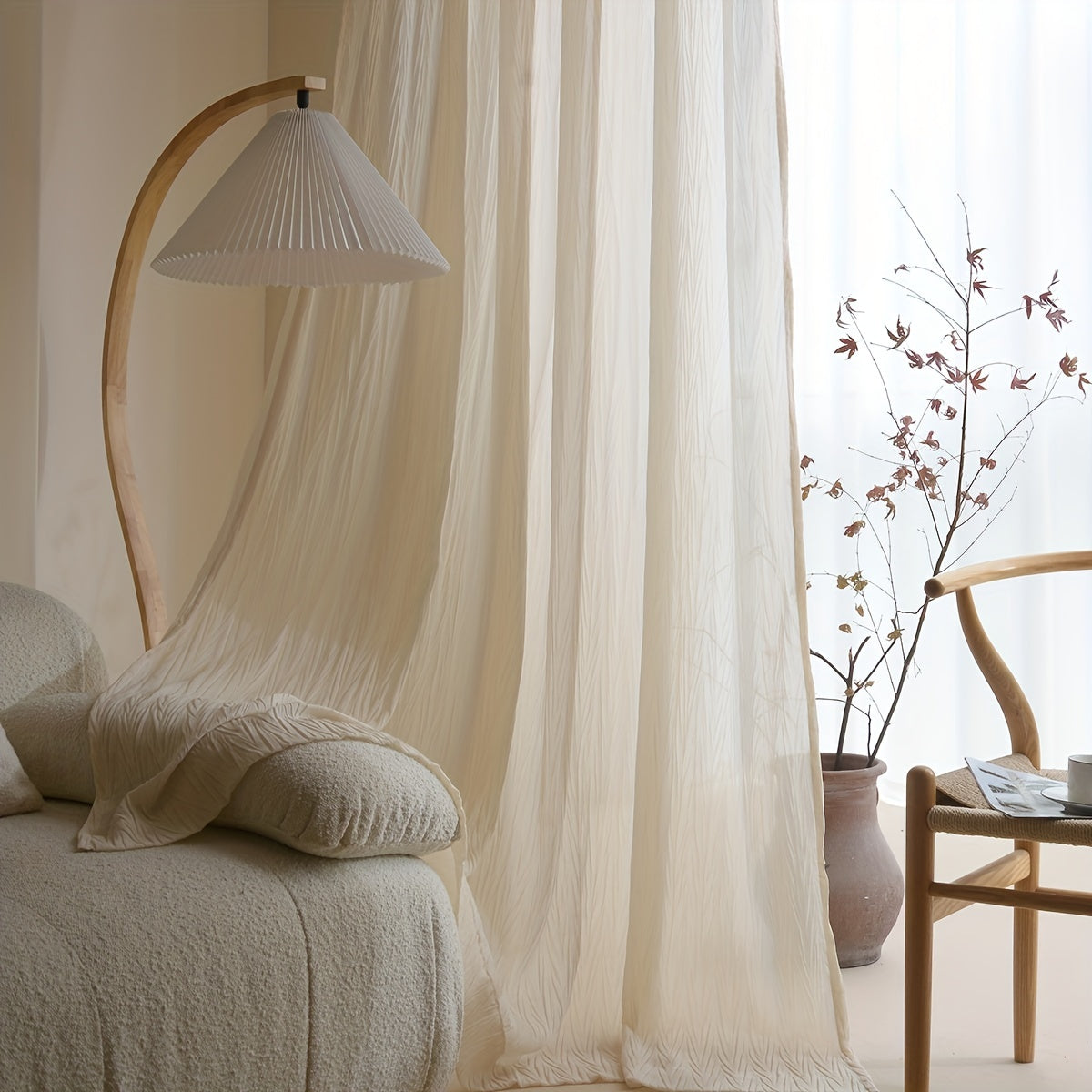 One piece of luxurious velvet window sheer curtain perfect for any room in your home - living room, bedroom, kitchen, bathroom. Elevate your home decor with this elegant touch.