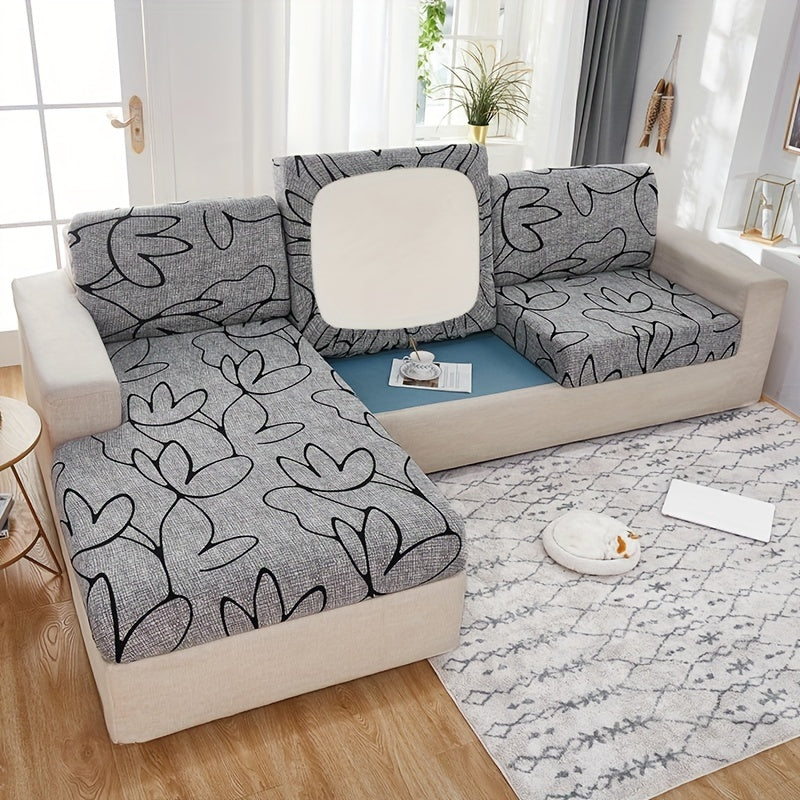 Polyester sofa slipcover for non-slip furniture protection in home decor.