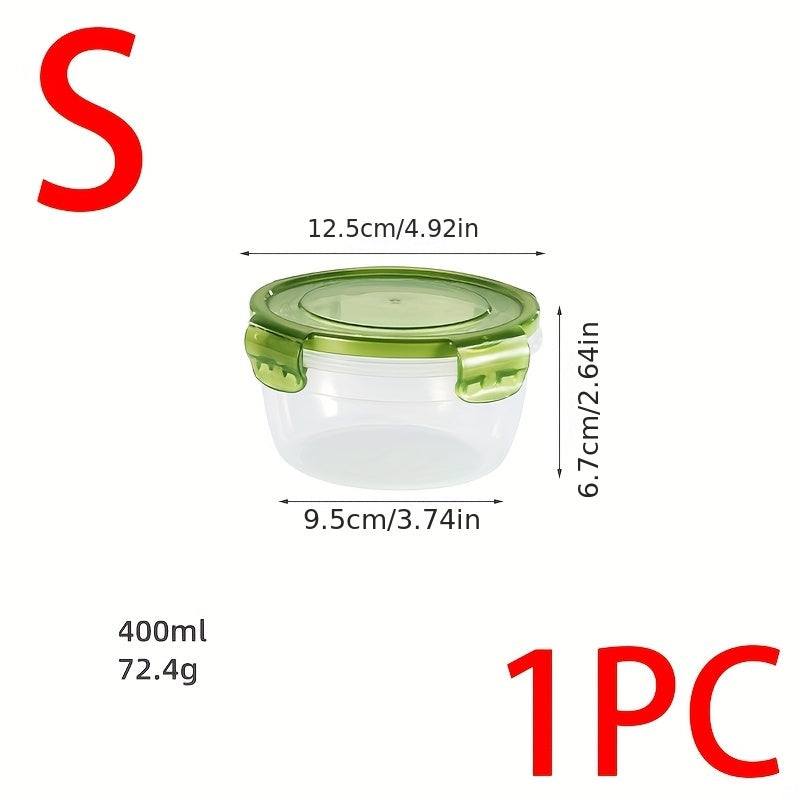 Set of 4 Storage Boxes, Contemporary Round Style for Fresh Food Storage, Convenient and Portable Containers for Refrigerator and Microwave Use, Perfect for Picnics, Camping, Back to School Supplies.