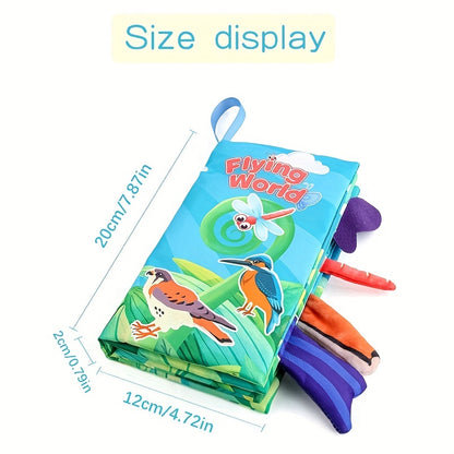 Diikamiiok Colorful Cloth Books for Young Children - Interactive Learning with Cartoon Animal Tails, Soft Fabric, Ages 12-72 months, Educational Toys