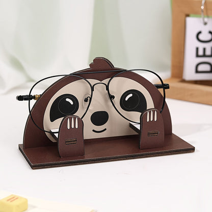 Stylish Wooden Sloth Eyeglass Stand - Chic Detachable Glasses Holder for Women, Fashionable Desktop Eyewear Organizer Stand