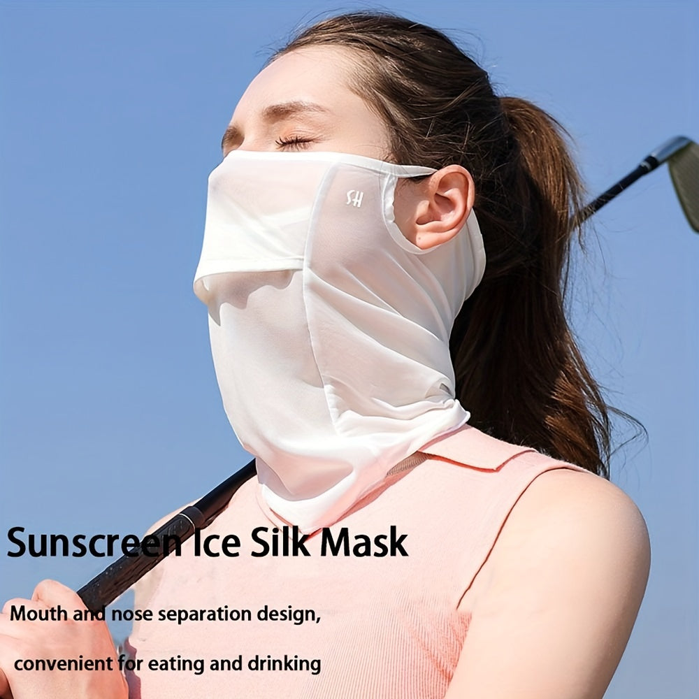 Protect yourself from the summer sun with this thin, breathable ice silk mask designed for outdoor sports, cycling, and golf. This UV protection neck wrap is perfect for women on the go.