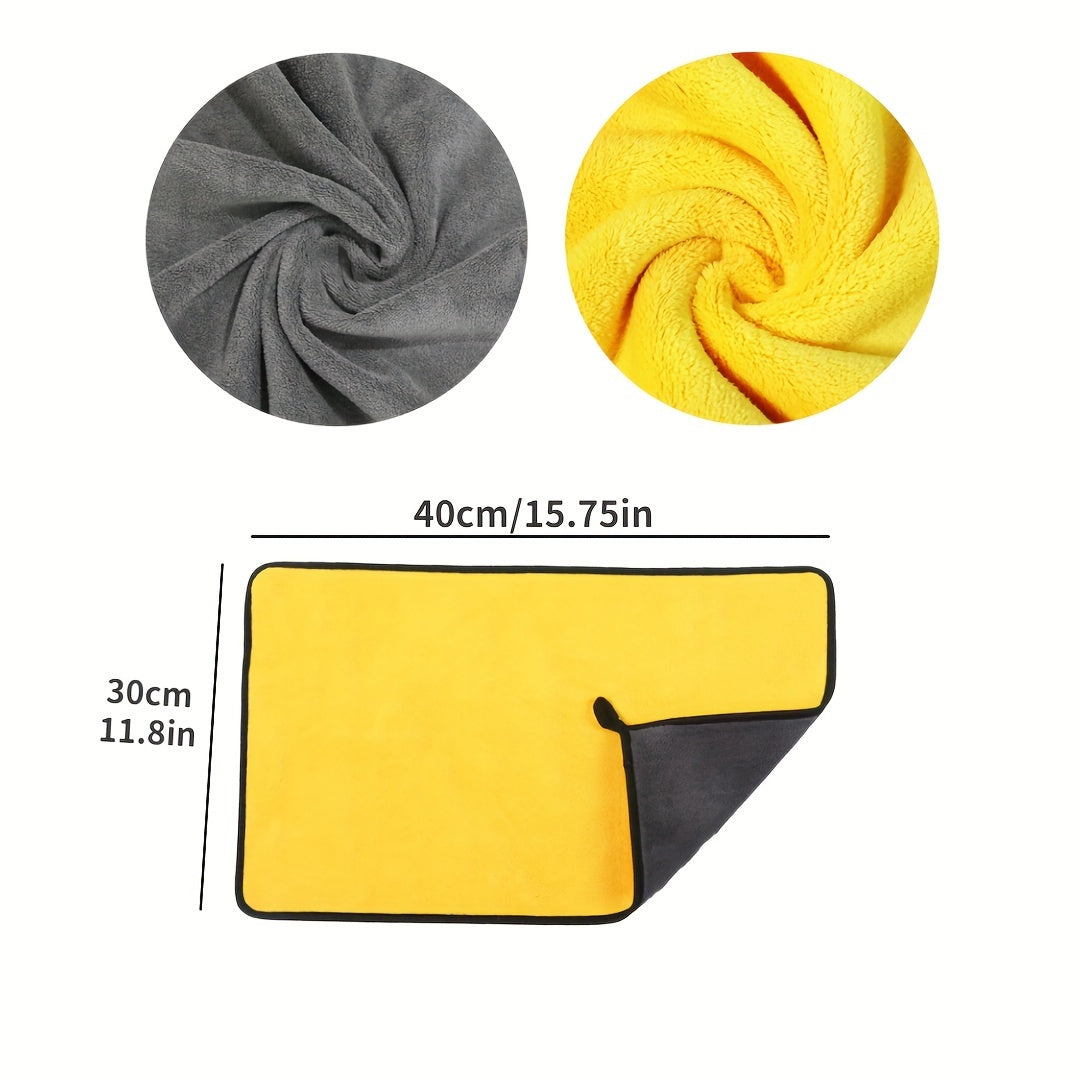 Large Ultra-Absorbent Microfiber Towel for Car Washing - Thick and Plush, Dries Quickly for Detailing Cars and Cleaning Home, Perfect for Glass, Metal, and Ceramic Surfaces