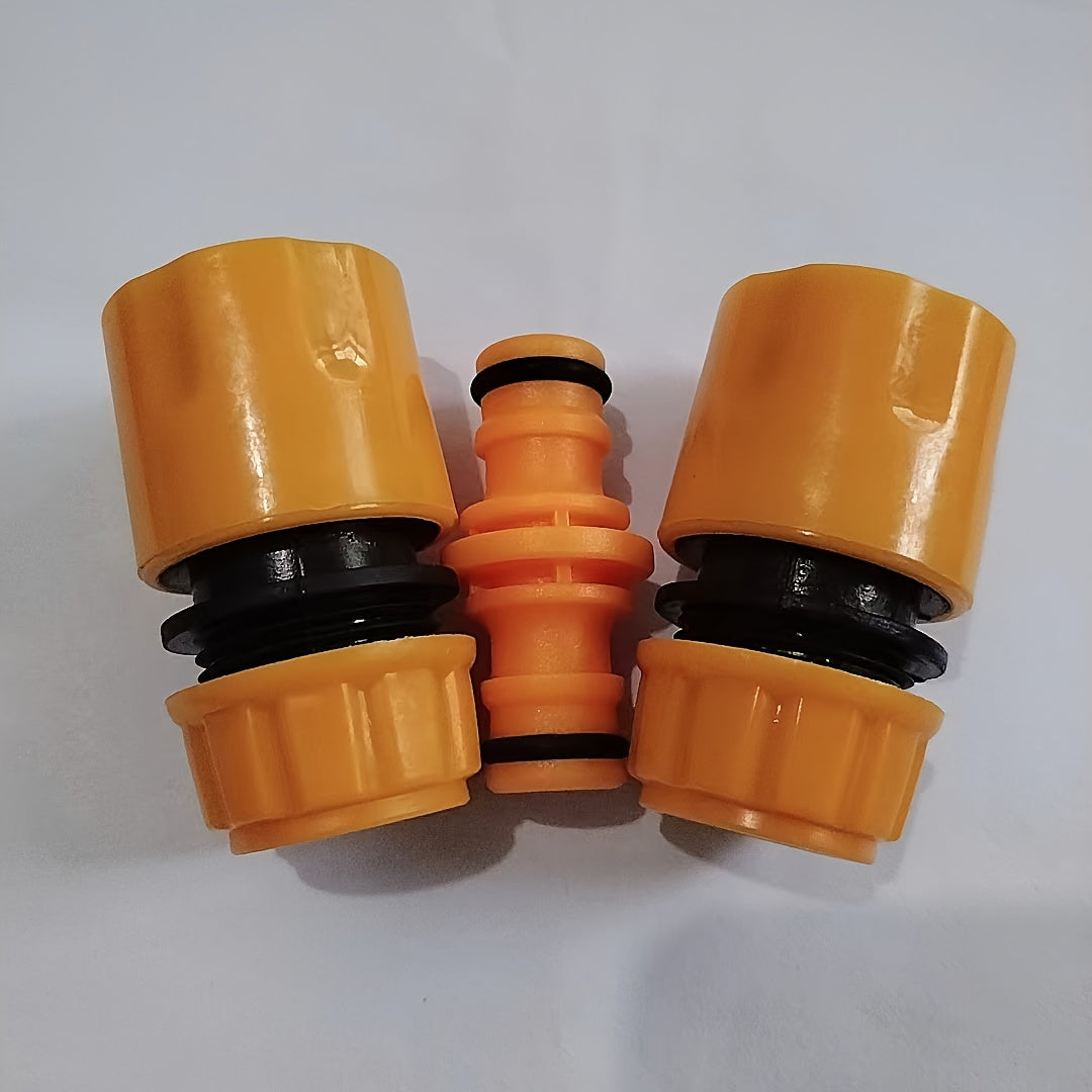 1 set of 2 combined water pipe fittings including universal nipple fittings, rubber yellow nipple fittings, and anti-drop water pipe inlet.