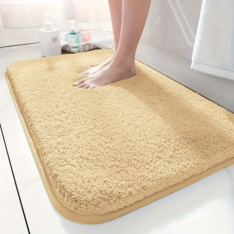 Luxurious Plush Bathroom Bath Mat: This soft and beautiful mat is designed for maximum comfort and absorption, with a non-slip thickened tri-layer material. It is washable and perfect for adding a touch of elegance to your bathroom décor. Also suitable