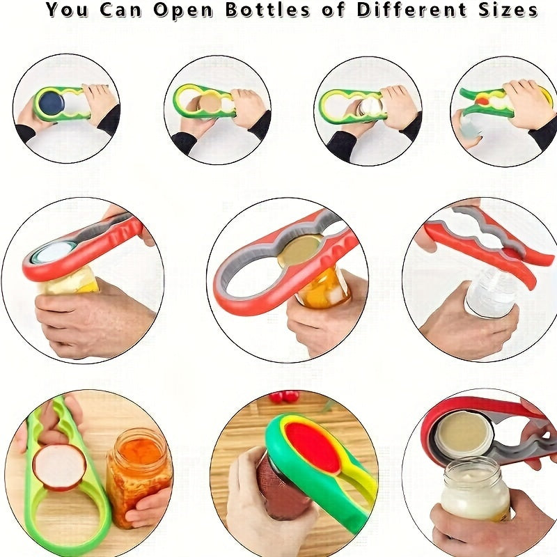 Ergonomic can opener designed for weak hands, seniors, and arthritis patients, made of plastic.