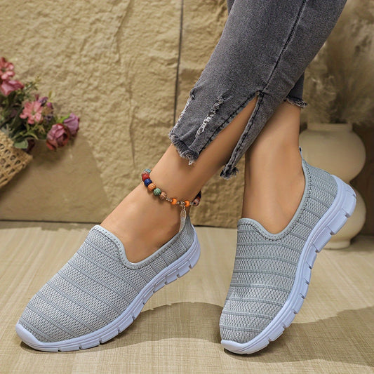 Women's Breathable Slip-On Casual Sock Sneakers, Lightweight Outdoor Sports Shoes in plus size.