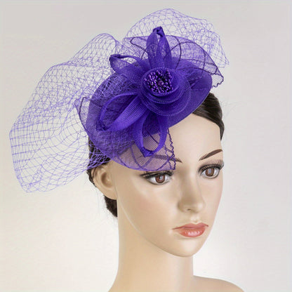 Women's Hair Accessories Set with Mesh Veil and Clips for Birthday Parties, Jockey Club Events, Weddings, Derby Hats, and Church Hats