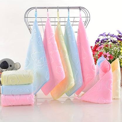 5 cute pattern washcloths, soft and absorbent, perfect for the bathroom. Size: 24.99*24.99cm