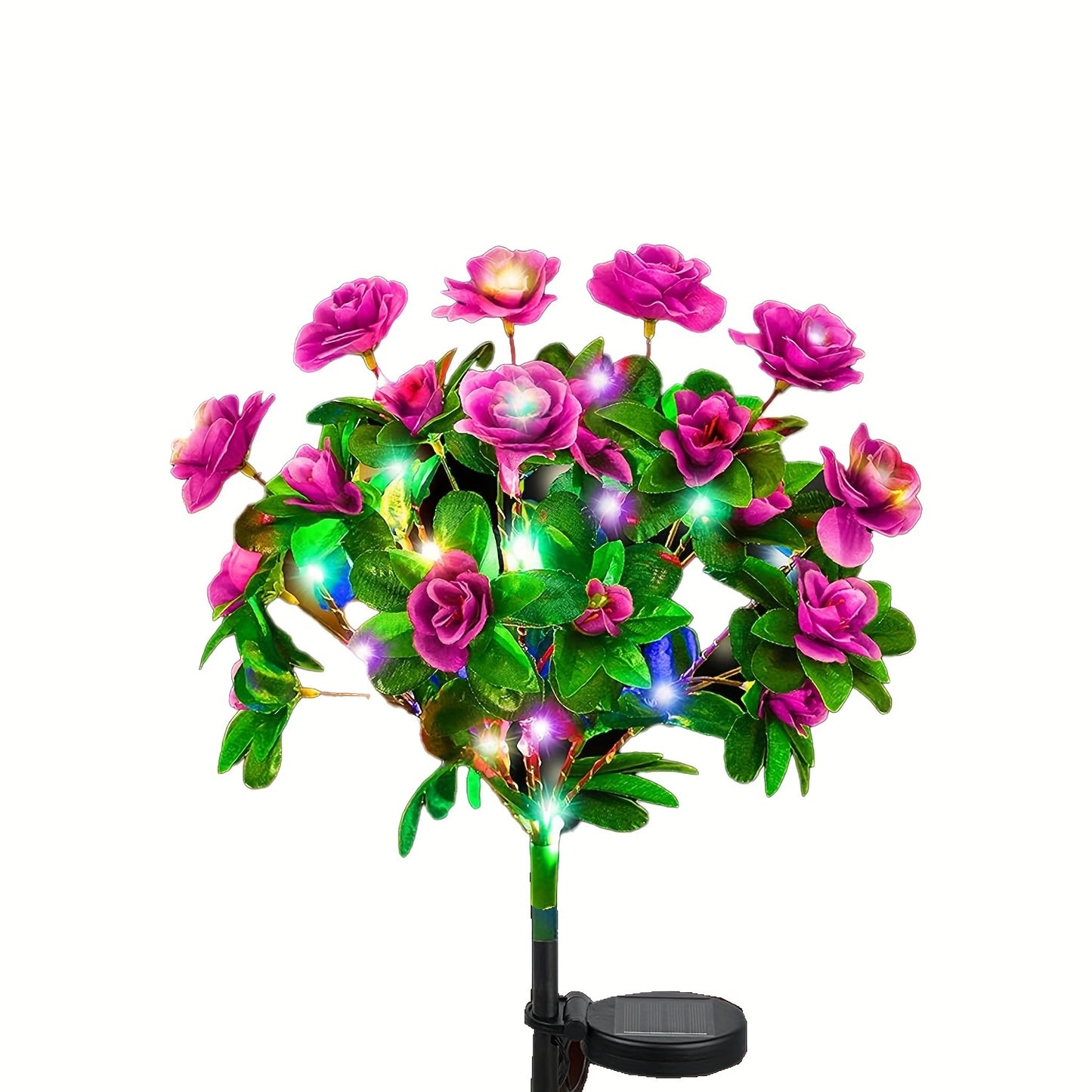 Solar flower lights magnify hydrangea and azalea for outdoor gardens and make a great Mother's Day gift.