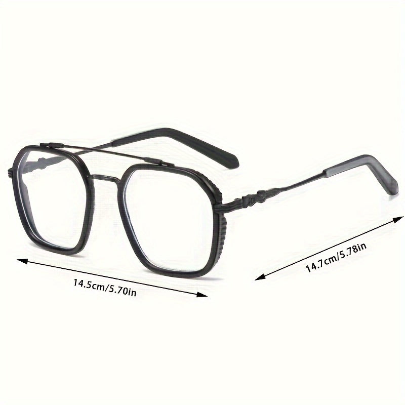 Vintage-style black metal frame glasses with anti-blue light lenses for trendy eye protection and computer use