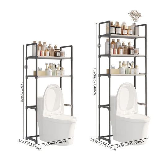 Durable 1pc Multi-Purpose Bathroom & Laundry Room Storage Rack with Anti-Tip Buckle - Over Toilet Organizer, 2/3 Tiers, Made of Plastic/Metal for Efficient Laundry Storage & Organization