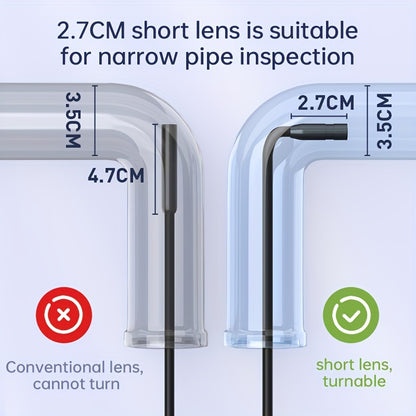 INSKAM Industrial Endoscope: 8mm digital borescope with 4.3" IPS display, 8 LED lights, and semi-rigid cable for auto repair, plumbing, and home inspection.