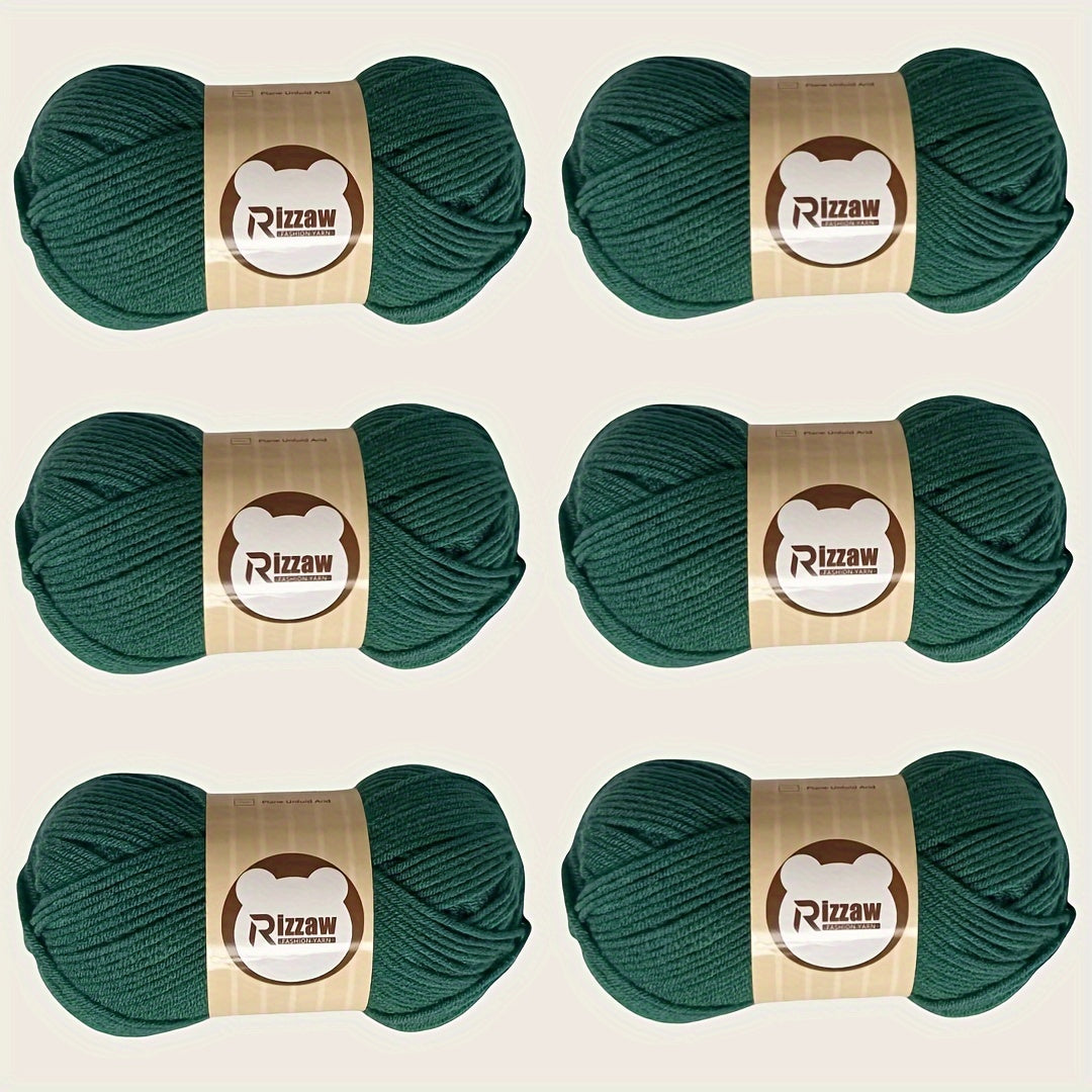 6 pieces of 50g soft yarn for beginners, suitable for crocheting clothes, blankets, DIY knitting, and handbags.