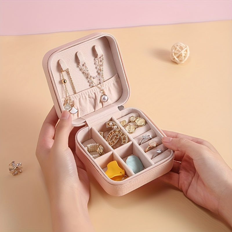 Large Capacity Jewelry Storage Box for Travel and Home Organization, with Necklace and Earrings Holder