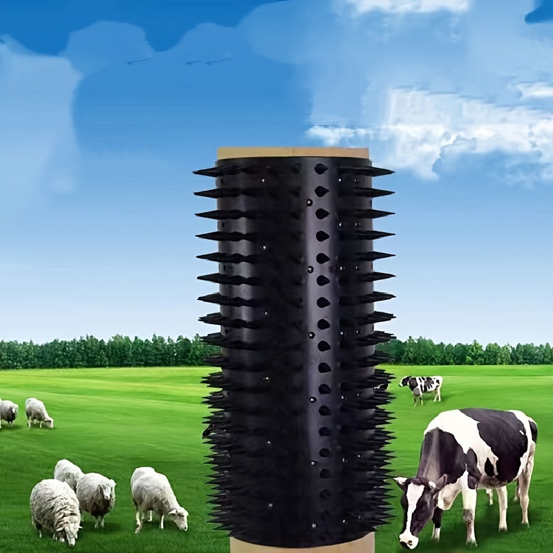 Durable PVC brush for livestock comfort, ideal for cows, horses, and sheep - a convenient scratching post for farm animals.