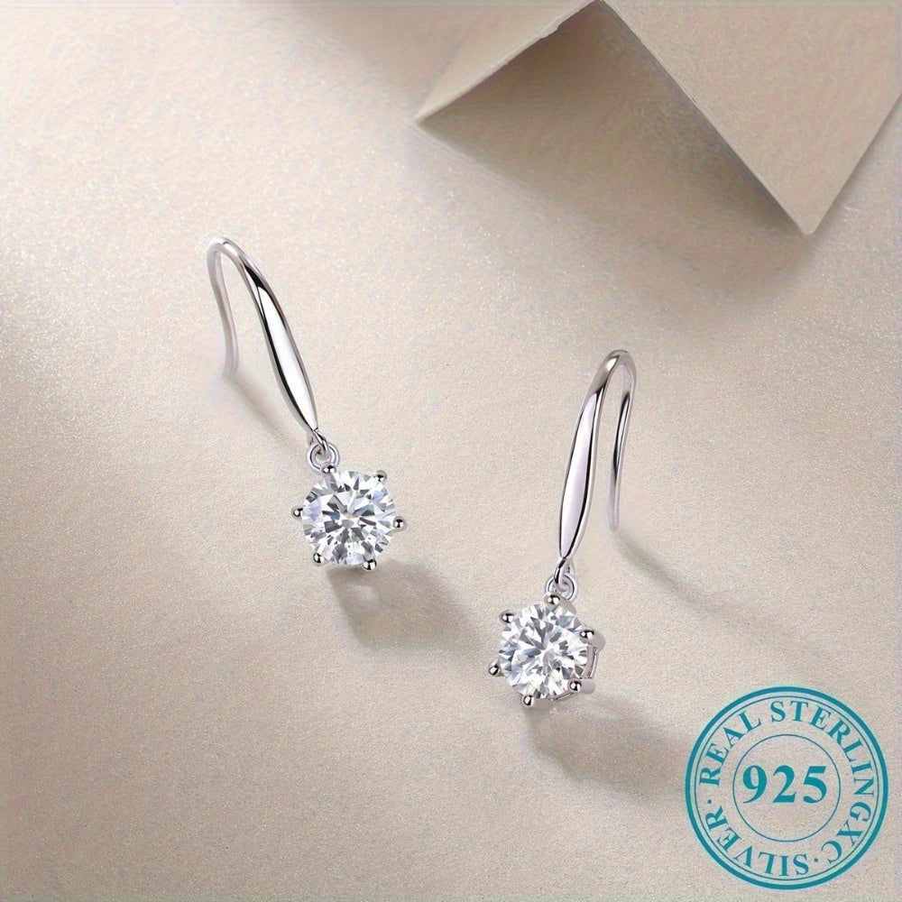 Stylish Earrings in 925 Sterling Silver Plating, Embedded with Synthetic Zirconia for a Dazzling Look - Safe for Sensitive Skin, Long-lasting, and Versatile for Any Occasion - Ideal for Everyday, Special Occasions, or Gifting - Suitable for All Seasons