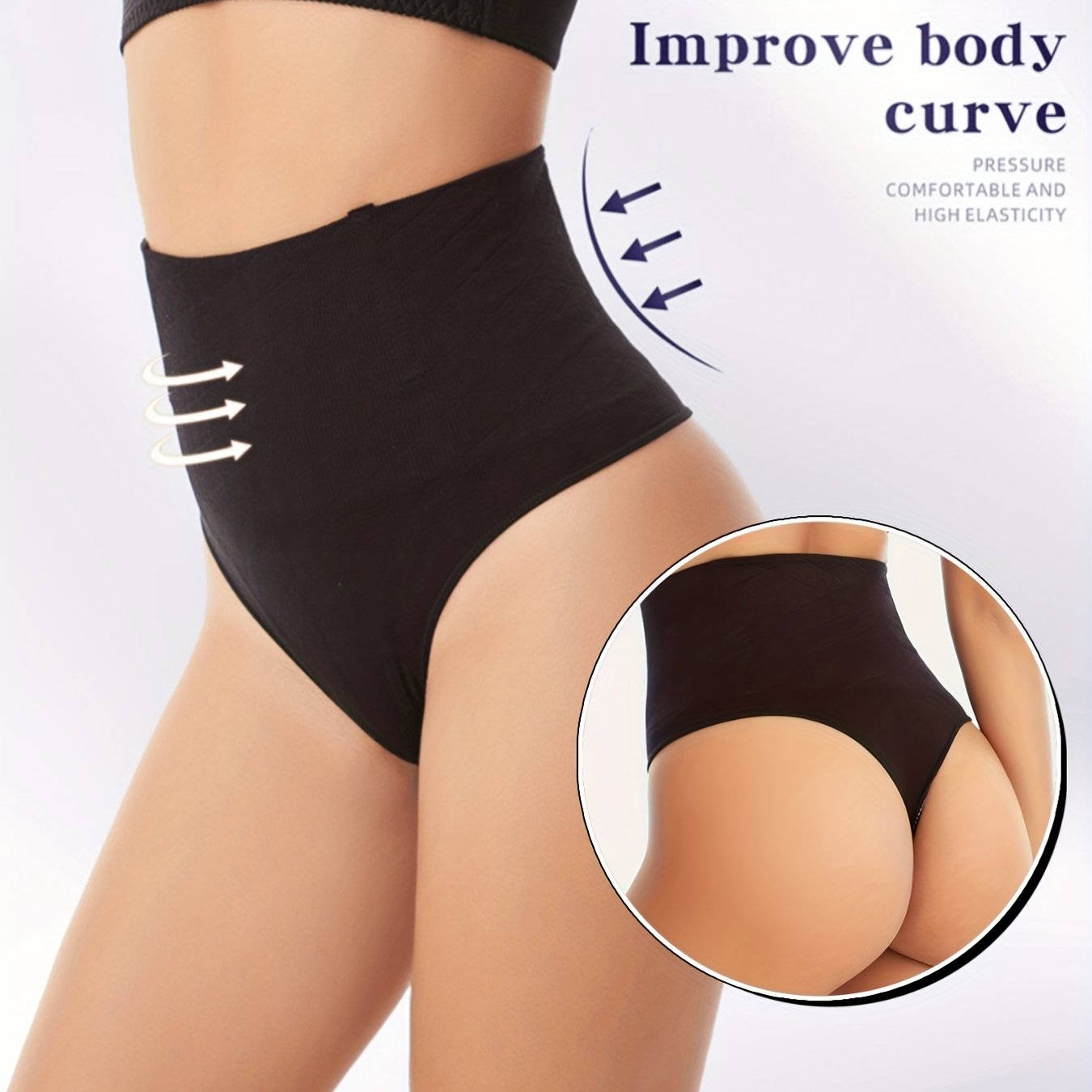 High-waist shaping panties for women with tummy control.