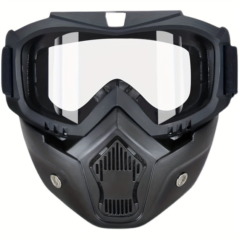 High-definition transparent face mask that is anti-fog, anti-sand, and windproof. Multi-functional and breathable for motorcycle riding, providing effective wind protection.