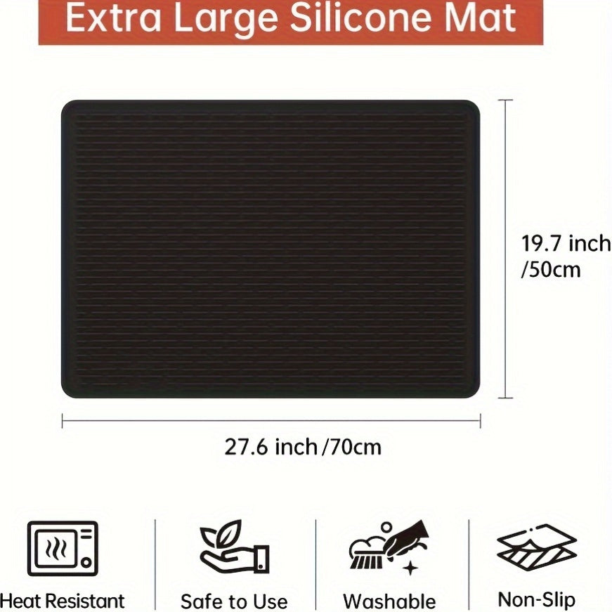 Extra Large Silicone Electric Stove Top Cover Mat - Heat Resistant Ceramic Cooktop Protector for RV Range Stovetop - Anti-Slip Waterproof Dish Drying Mat for Kitchen Appliances