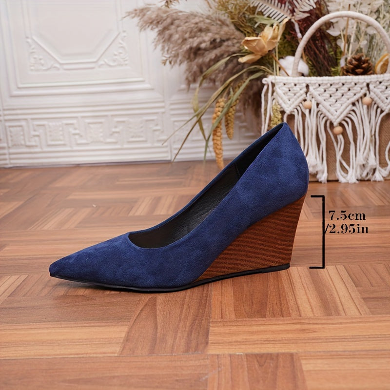 Casual women's wedge heels in solid color with a platform design for comfort.