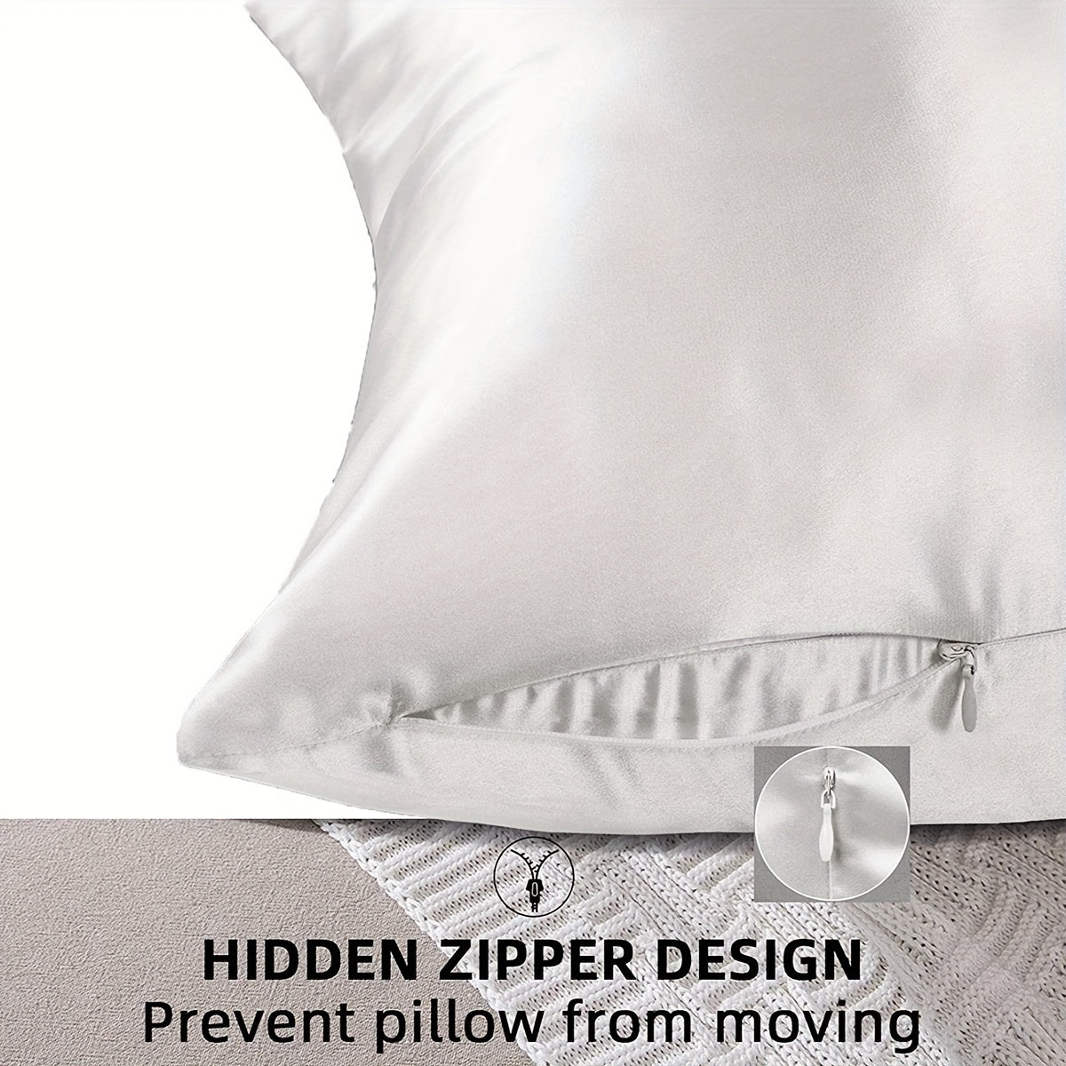 This satin cushion cover features a soft and silky texture, with a convenient zipper opening for easy removal. Perfect for adding a touch of elegance to your home, office, or living room decor. Pillow core not included.