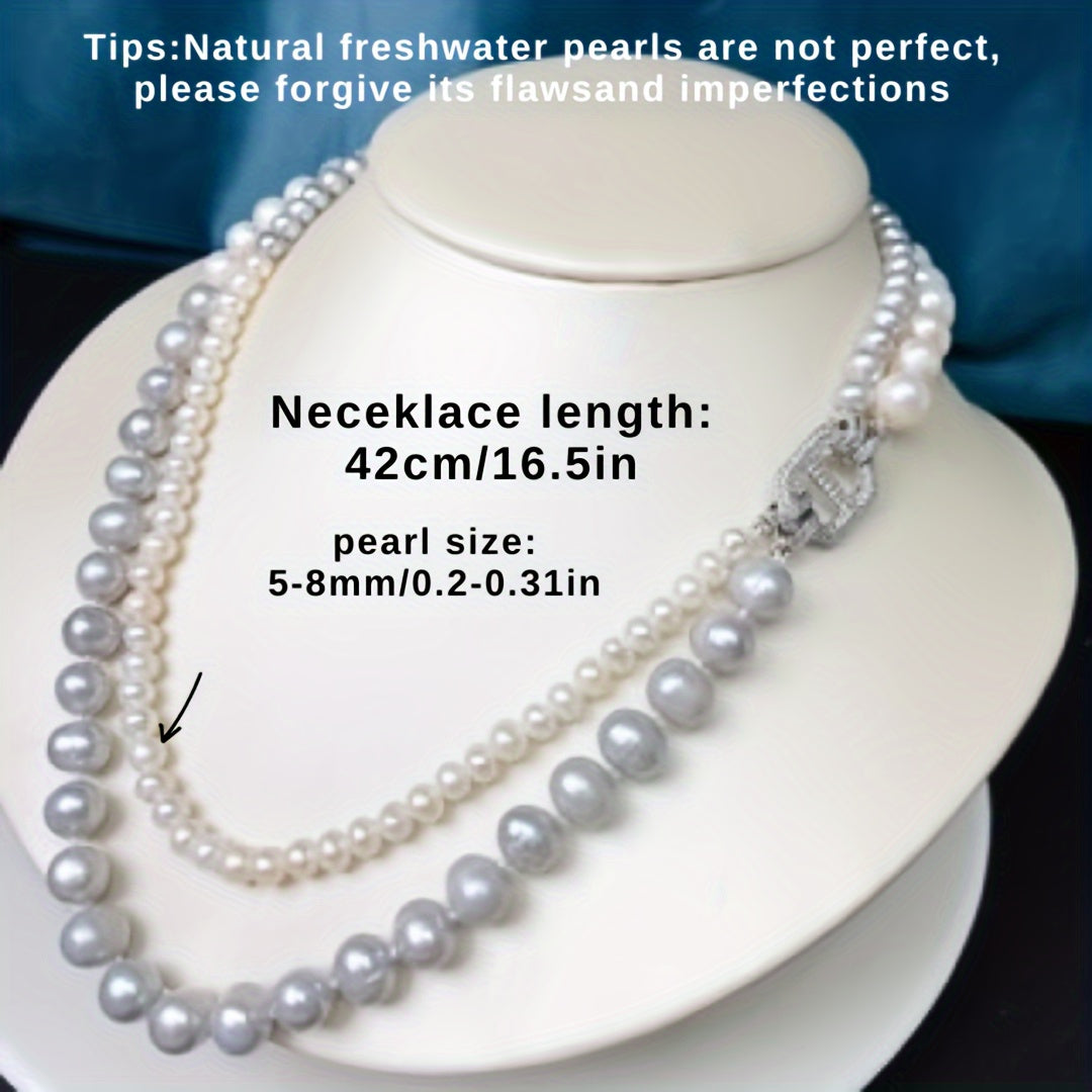 Capture timeless elegance with our luxurious Double Strand Freshwater Pearl Necklace, perfect for both daily wear and special occasions. Packaged in a beautiful gift box, this pure pearl accessory is free of any plating, making it a versatile and stylish