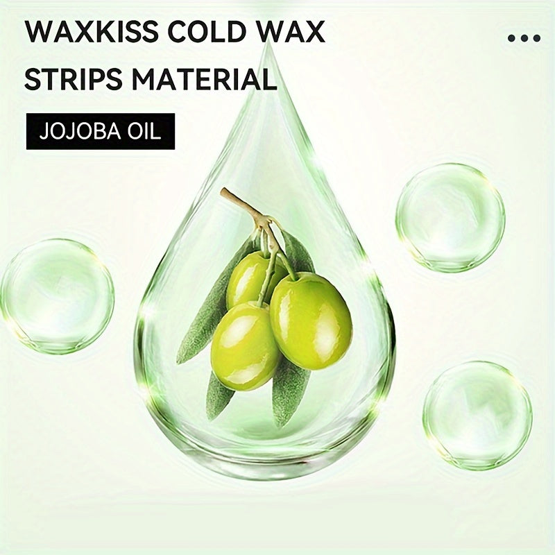 WAXKISS Зеленые полоски воска для удаления волос с алоэ вера готовы к использованию, портативные и практичные, нежные и нераздражающие. Содержит 20 маленьких одноразовых полосок воска для быстрого и безболезненного удаления волос.