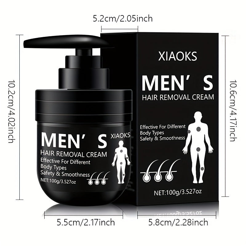 100g Men's Hair Removal Cream with Plant Squalane: Gentle, non-irritating, painless, long-lasting, and suitable for all skin types. Fast cleaning.