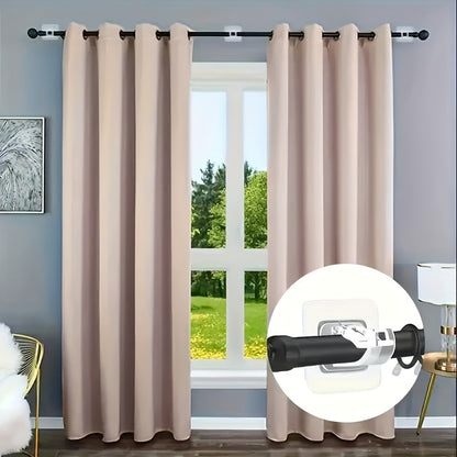 4-piece adhesive hook set for easy, damage-free hanging of curtains in kitchen and bathroom.