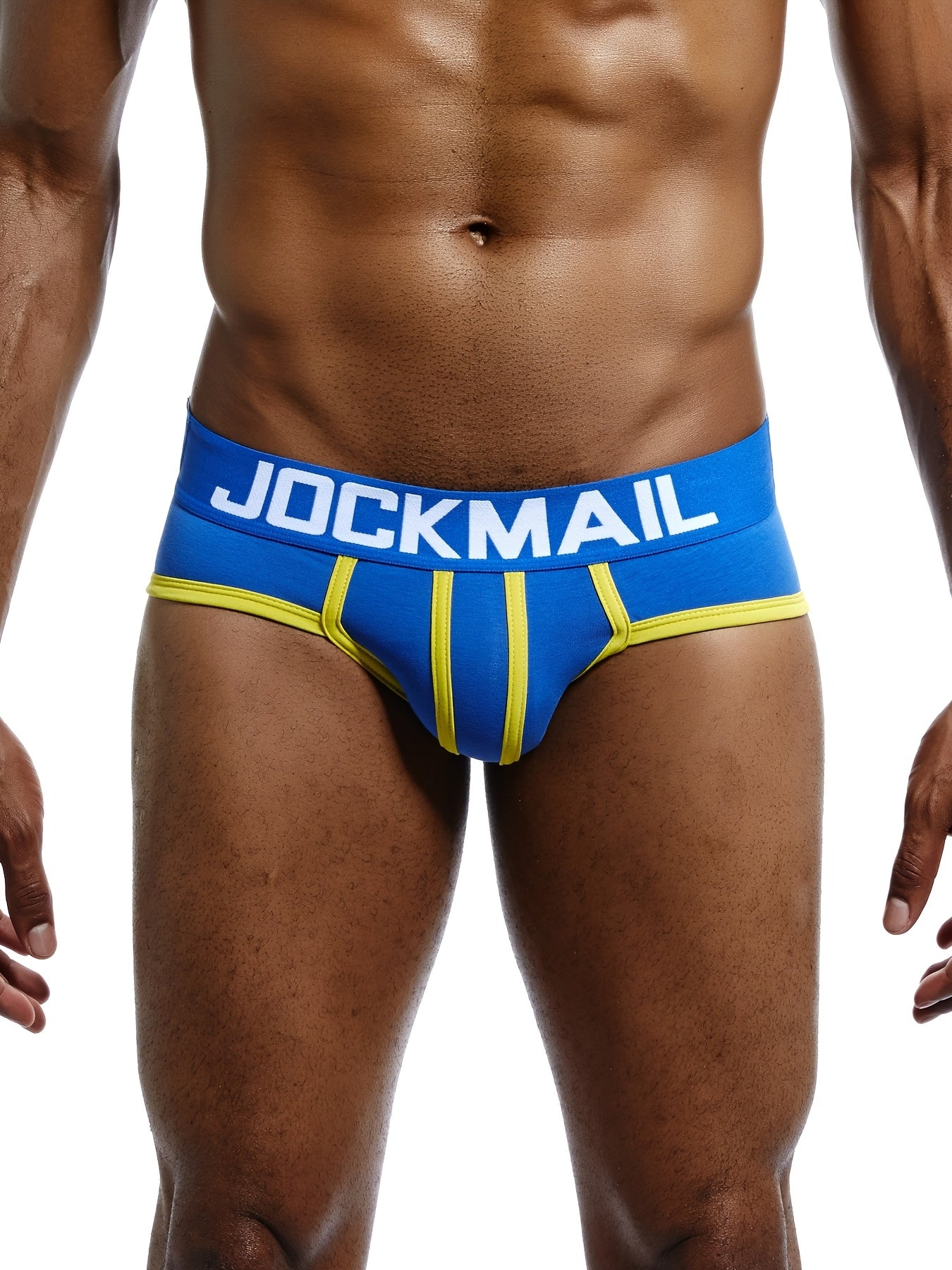 JOCKMAIL 4pcs Men's Fashion Low-Rise Cotton Briefs with Color Block Design