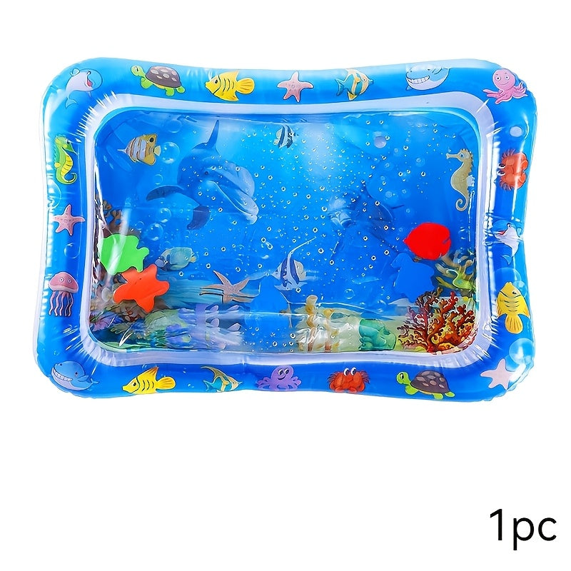 Interactive water-sensitive cat play mat with floating fish design, splash-proof PVC material. Ideal pet toy for indoor cats.