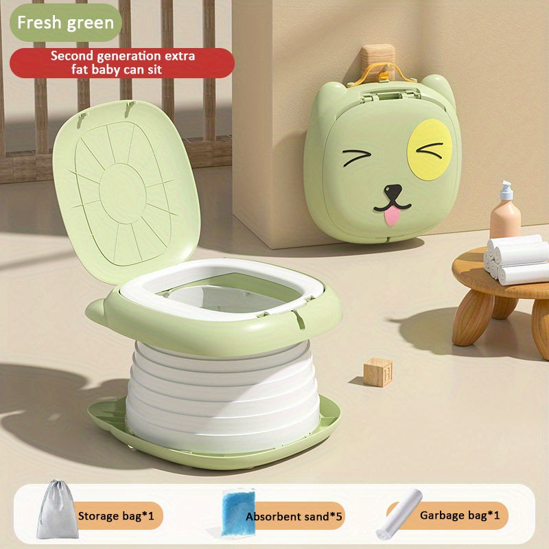 Child Kids Travel Toilet, a portable infant folding potty seat that is foldable for emergencies and training purposes, suitable for both boys and girls.