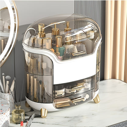 1-piece dustproof makeup organizer, clear cosmetic storage box.