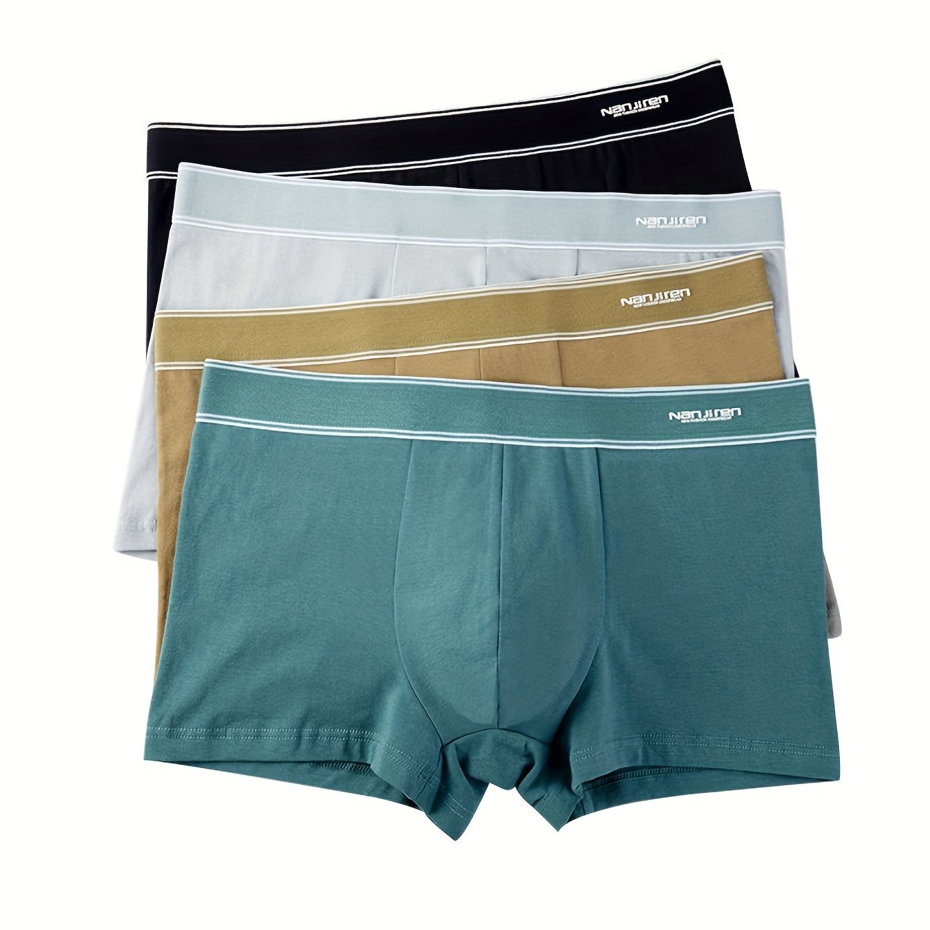 4 sexy, comfortable, and soft men's underwear shorts, with breathable flat angle design.