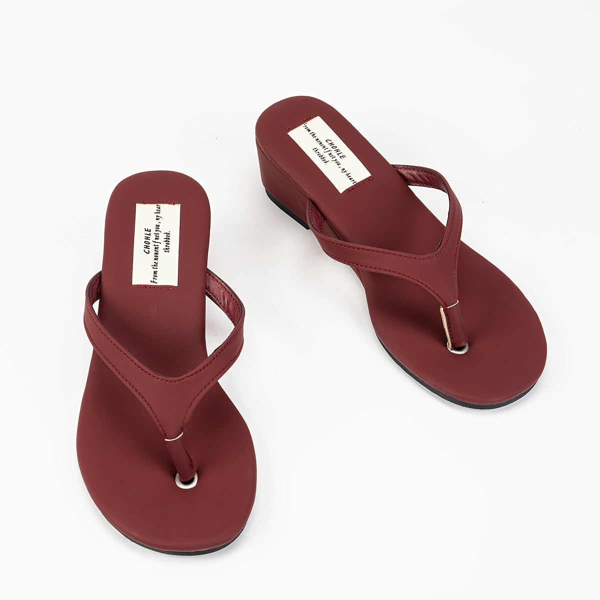 Stylish red wedge flip-flops for summer, perfect for any outfit