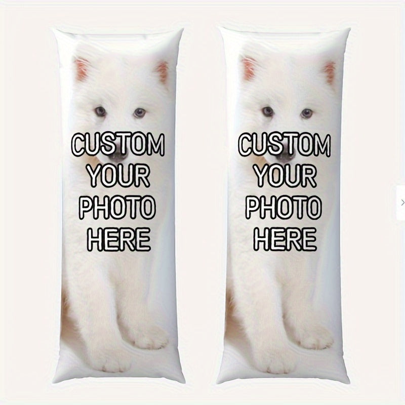 Customized Pet Photo Plush Pillowcase - Featuring Double-Sided Soft Long Hug Design for Cats & Dogs, Ideal Gift for Loved Ones, Size: 50.8x137.16 cm