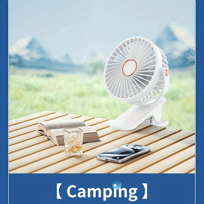 Stay Cool Anywhere with the QIANGDETAI Portable Clip Fan - 360° Rotation, High-Velocity Power, Rechargeable 800mAh Battery, USB Charging, and Quiet Operation - Ideal for Dorms, Bedrooms, Offices, and Improved Air Circulation