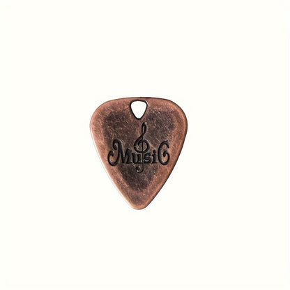 SOLO 3-Pack Guitar Picks Set, Stainless Steel Zinc Alloy with Metal Shapnel, Rust-Free Bronze, for Electric Guitar.