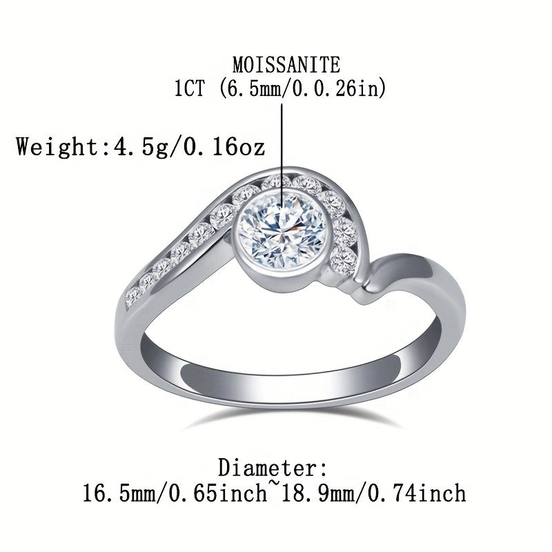 Stunning 2Ct/1Ct Moissanite Engagement Ring - Crafted with Hypoallergenic S925 Sterling Silver, Ideal for Everyday and Special Events, Comes with Gift Box and Certificate