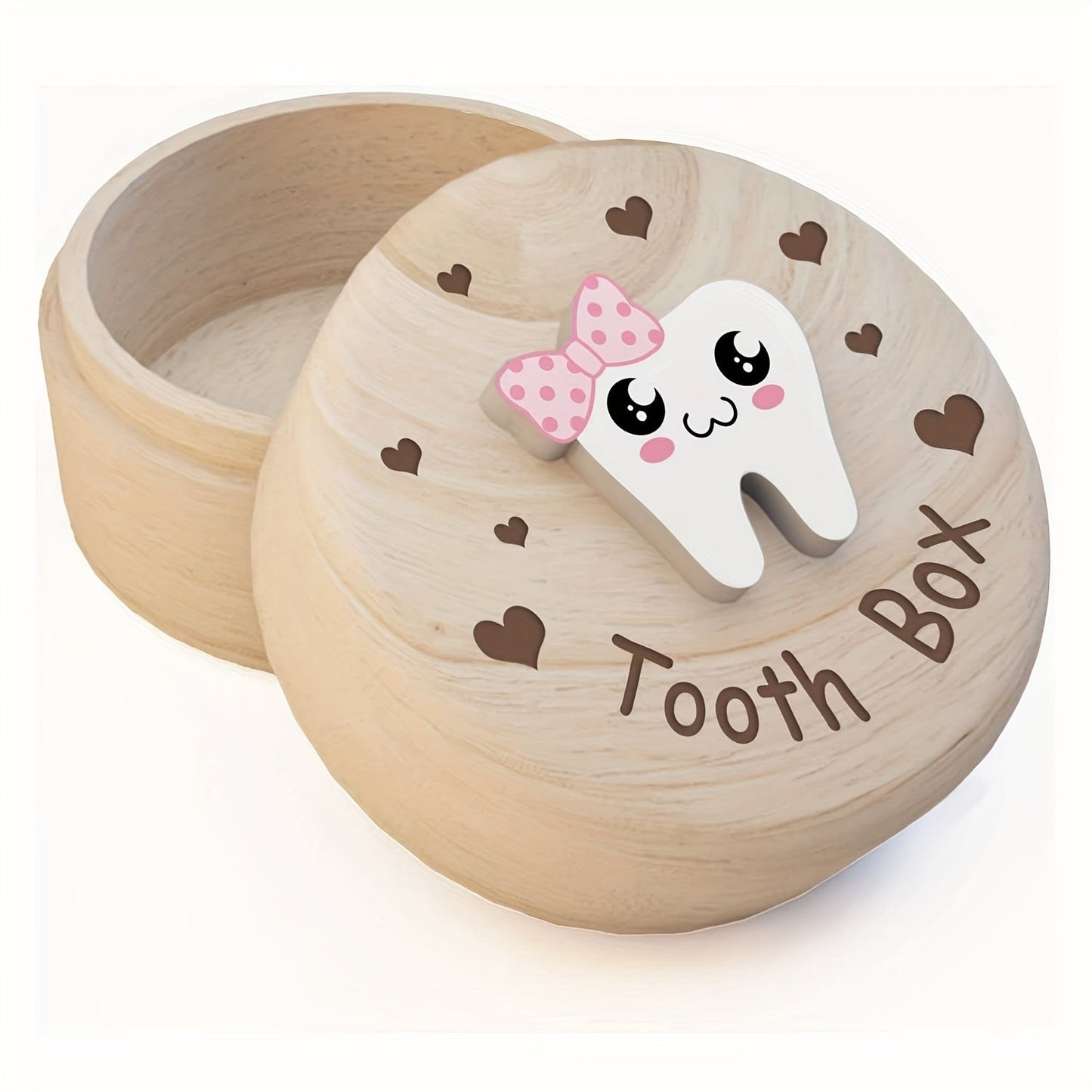 Wooden Tooth Fairy Keepsake Box - A charming storage container for teeth, fetal hair, and other birth souvenirs. This unique home decor piece also makes a perfect party or birthday gift for ages 14 and up.