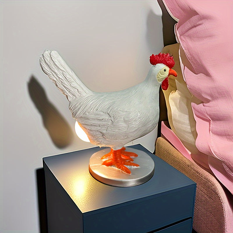 1pc Chicken Butt Lamp, Cute Rooster Resin Desktop Ornament LED Light for Home Decor and Gifts.