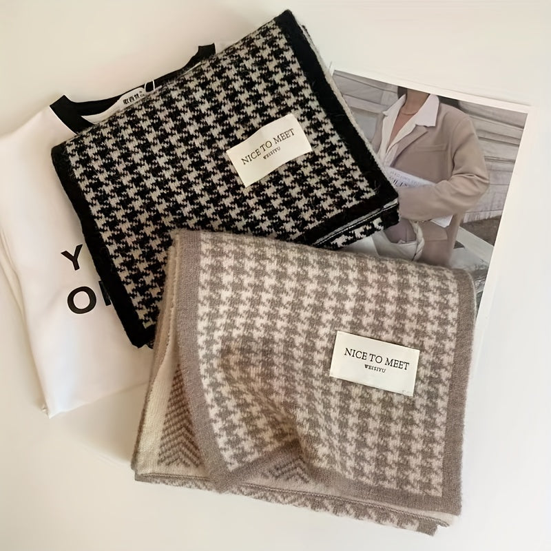 Stay chic and warm this autumn and winter with our versatile houndstooth scarf for women. This thickened warm shawl is the perfect accessory for couples looking to stay stylish together. Give the gift of chic style this Christmas with our trendy neck