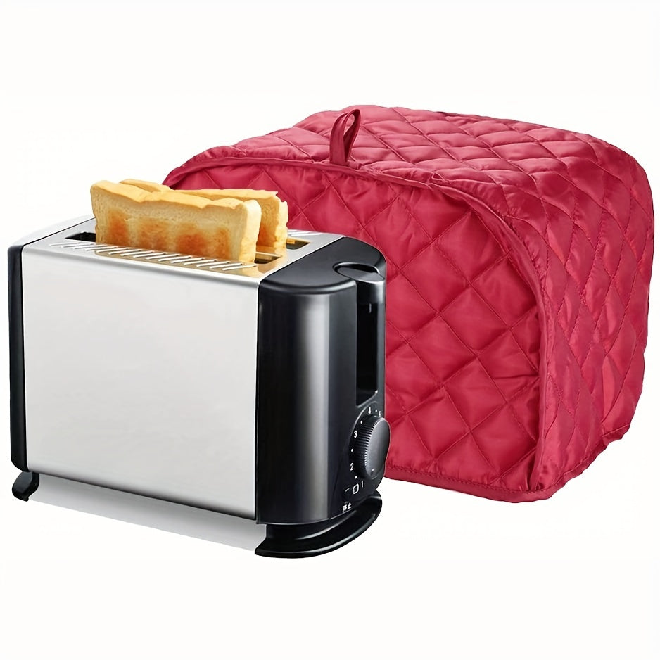 Protect your toaster with this polyester fabric quilted cover designed for 2 and 4 slice toasters. Keep your kitchen appliances dust-free and fingerprint-free with this universal size cover that fits most standard toasters, microwave ovens, and other