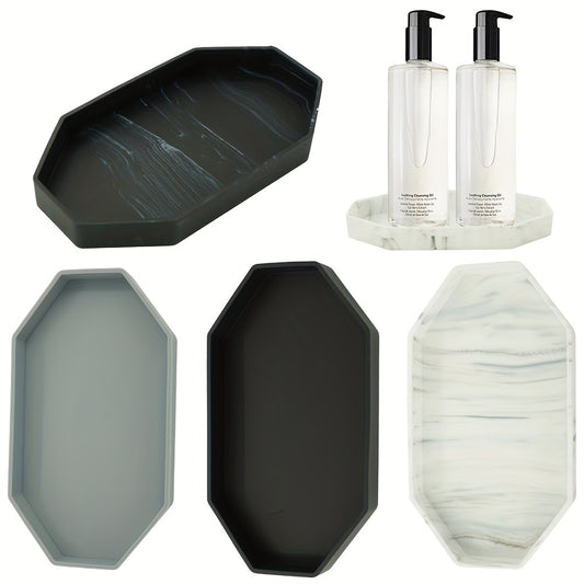 Stylish silicone tray for organizing bathroom essentials, jewelry, and decor.