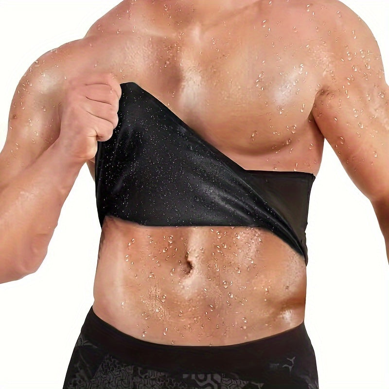 Men's sports sweat belt for fitness training, designed to wick away sweat during workouts.